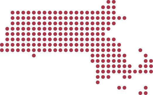 Massachusetts map created with dots